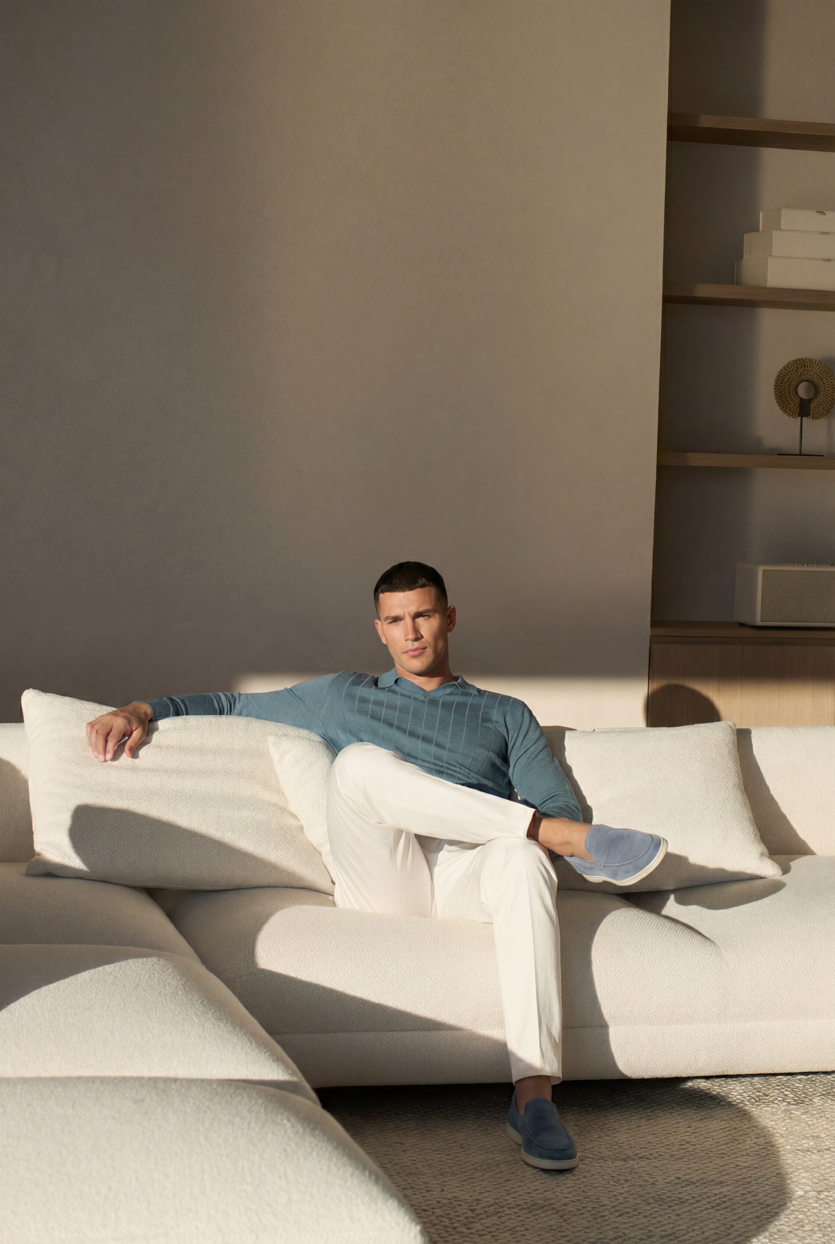 Moreno Classic Suede Loafer Baby Blue – Positano Life