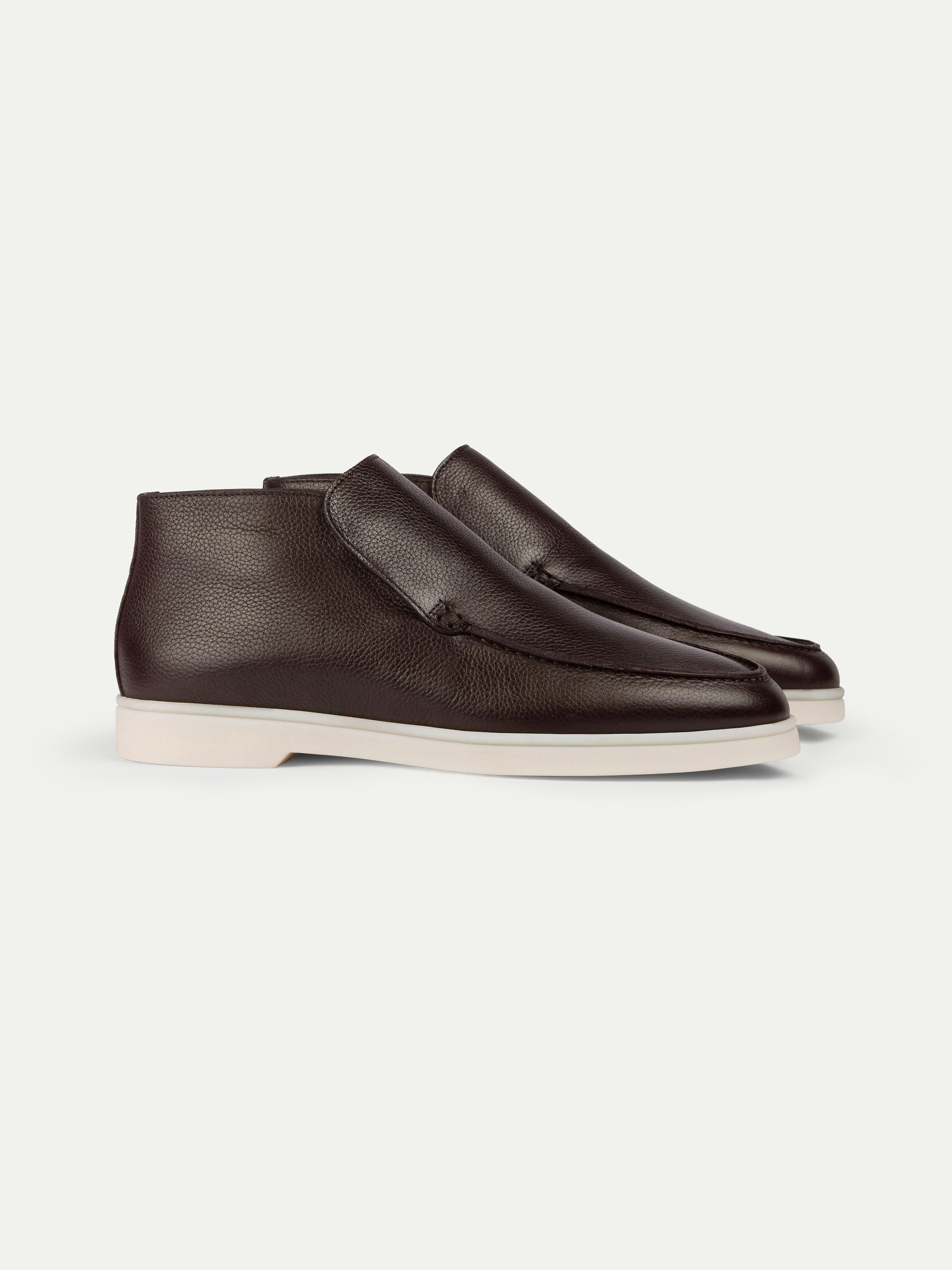 Shearling-Lined Brown Grain City Loafer – Positano Life