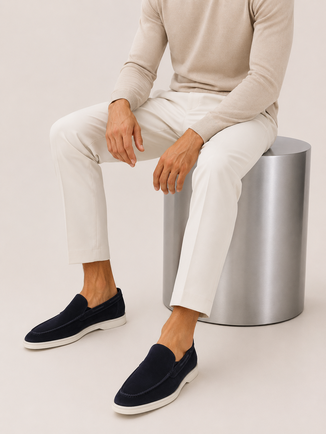 Moreno Suede Loafer Navy – Positano Life