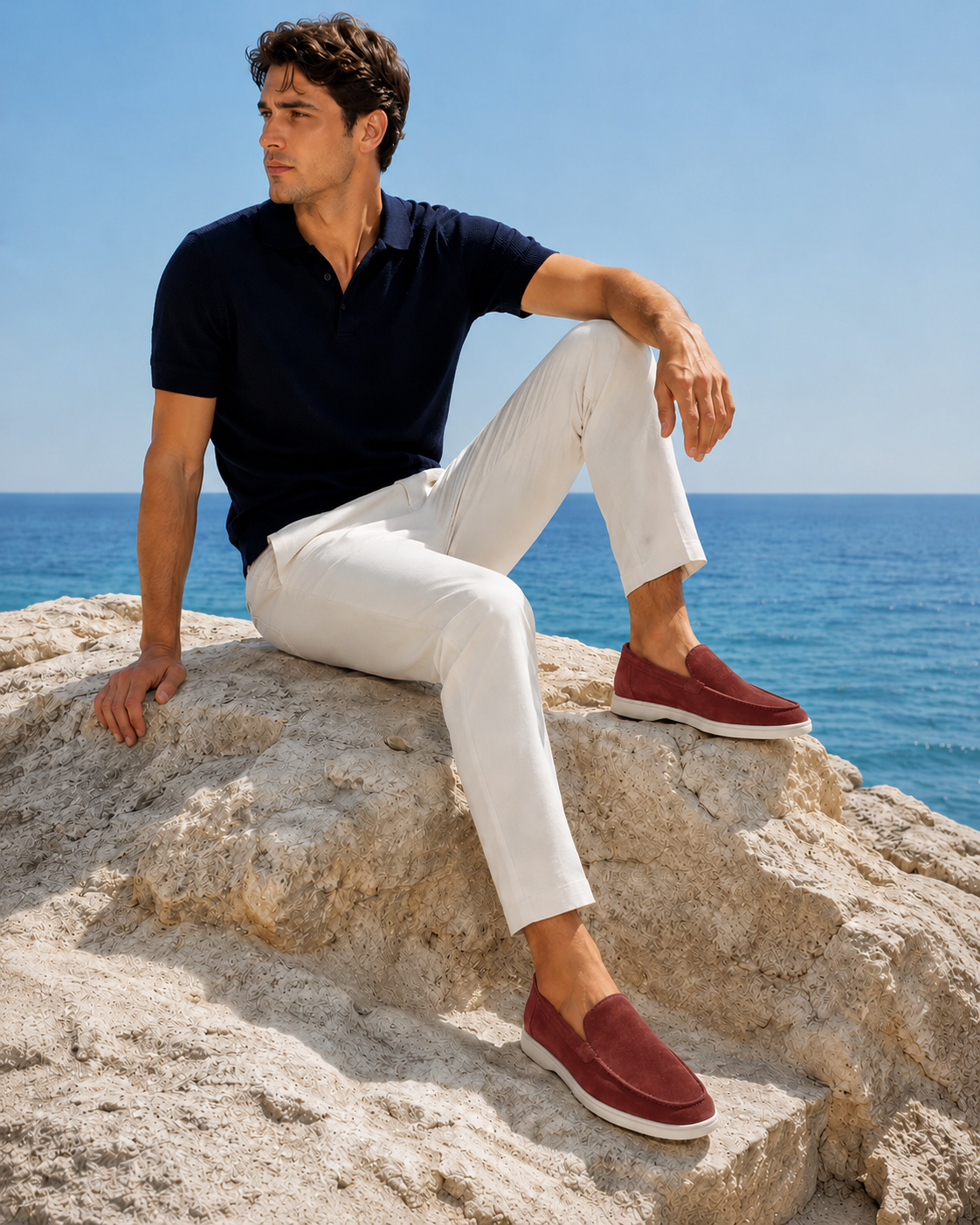 Moreno Suede Loafer Burgundy – Positano Life